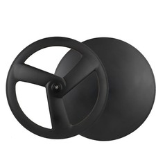 Set ruote in carbonio 700c strada/pista/ingranaggio fisso anteriore 3 razze ruota posteriore a disco  