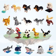 Mini Blocchi Costruzione 3D Animale Diamante Modello Micro Mattoni Illuminazione Fai da Te Giocattolo-