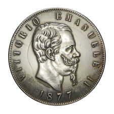 REGNO D' ITALIA  Vittorio Emanuele II 5 lire 1877 Roma Ottima Conservazione