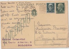 ITALIA 1943 15C SU INTERO POSTALE VINCEREMO 15C VALORI GEMELLI X POGGIO A CAIANO