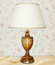 Lampada da tavolo classica salotto elegante lusso cristallo AMBRA con paralume+