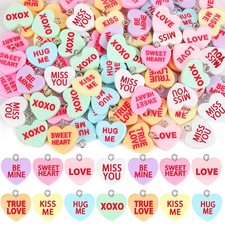 80pcs Heart Charms Valentine