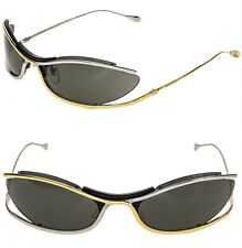 Occhiali da sole unisex Gucci 1487 nero argento oro metallo design maschera Gg1487S 001