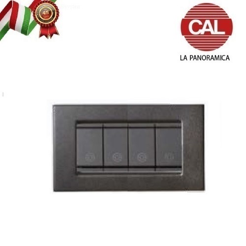 Placca nero opaco metallo - 4p,