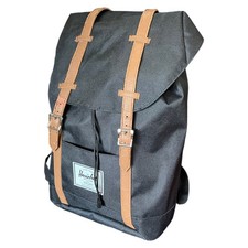 Herschel Zaino Retreat Unisex Classics Nero Tan 19.5L Chiusura a Trazione 45cm H