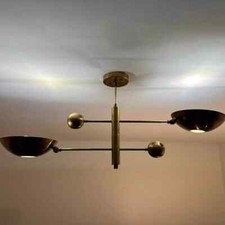 Lampadario Sputnik in ottone a