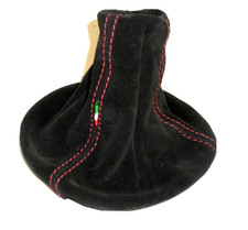 CUFFIA leva CAMBIO per FIAT 500 in  pelle scamosciata nera con cucitura rossa