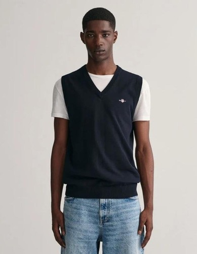 Gilet uomo gant cotone navy - uomo,