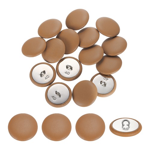 15pcs leather buttons - 25mm, 40l