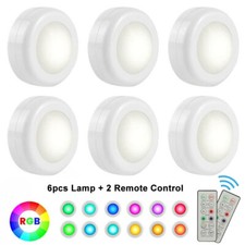 Set 6 luci LED da incasso RGB illuminazione vetrina cucina armadio telecomando