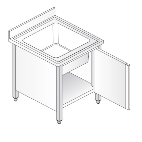 Lavello 70x70x85 acciaio inox