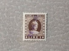 stamp mark 1 lira. Winged
