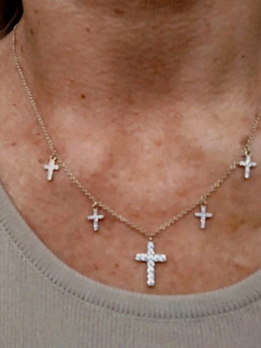 Collana diamonique oro 14 - collana,