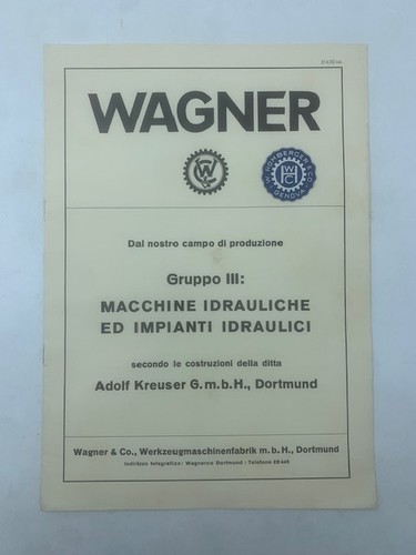 Wagner macchine idrauliche ed - macchine,