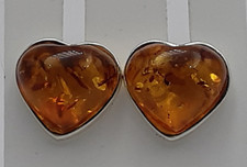 Orecchini A Cuore In Ambra 925