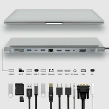 Docking station per laptop 12 in 1 Type-C USB 3.0 HDMI 4K VGA PD hub USB per MacBook