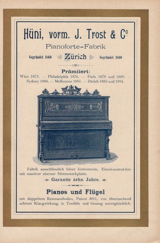Hüni pianofortefabrik - hüni,