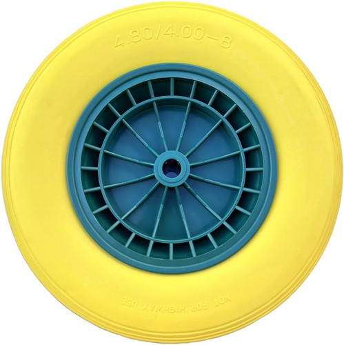 Ruota piena gialla carriola - ruota,