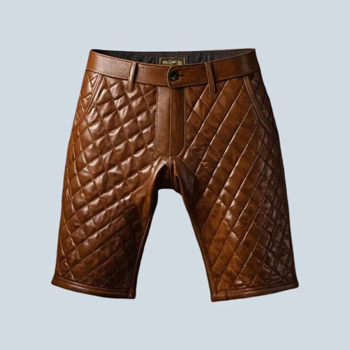 Pantaloncini pelle biker