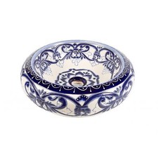 Lavabo messicano da appoggio con rilievo bagno lavandino in ceramica - Sabina