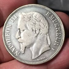 MONETAZIONE FRANCIA IMPERO NAPOLEONE III 5 FRANCHI ARGENTO  1869