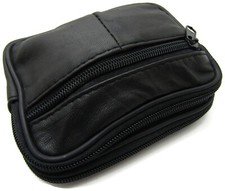 Unisex Lorenz Nero Pelle Tasca