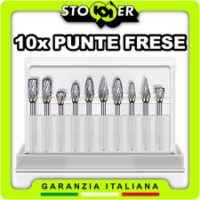 KIT 10 PUNTE FRESE 3mm metallo carburo di tungsteno PROFESSIONALI fresa dremel