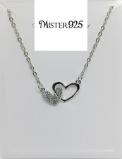 Collana donna girocollo cuore abbraccio swaroski colore argento