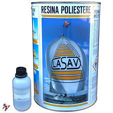 Resina poliestere liquida trasparente bicomponente per barche stampi 1 e 5 litri
