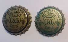 n° 2 DIVERSI TAPPI CORONA DI VINO CANTINA SOCIALE VERONESE GARDA crown cap tapon