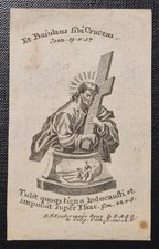 Cristo con croce - Quadro devozionale XVIII secolo - Quadro sacro D248