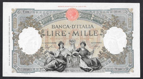 Italia banconota 1000 - banconota, lire