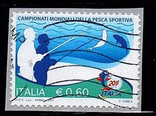 Francobollo Repubblica 2011 Campionati Mondiali Pesca Sportiva  - usato