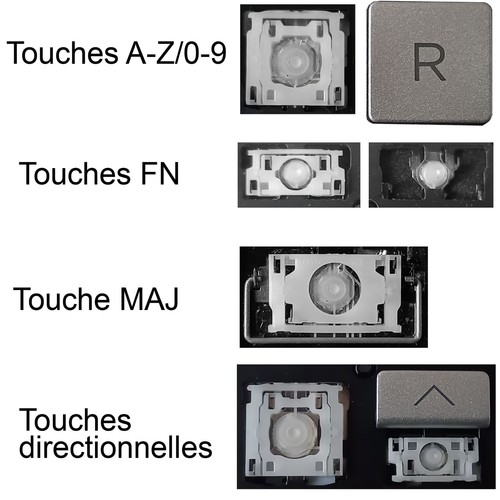 Touche clavier argenté - touche, de