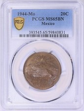 Messico 1944-Mo 20 Centavos KM-439 PCGS MS-65 BN