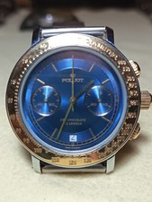 POLJOT 3133 CRONOGRAFO 2 CONTATORI VALJOUX 7734 QUADRANTE BLU OTTIME CONDIZIONI 