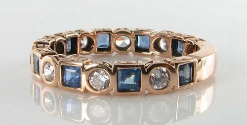 Anello eternity art déco 9ct - anello,