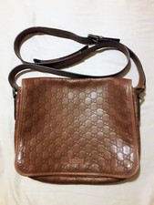 Gucci borsa a tracolla in pelle guccissima vintage  color cognac unisex