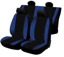 coprisedili auto fiat seicento(99/2010) in cotone nero/blu made in italy