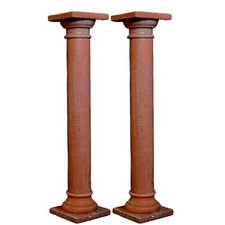 Pair of Pink Granite Columns