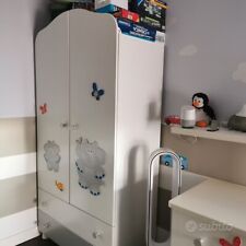 Cameretta bimbo/a armadio cassettone +armadio Azur  Colore bianco e argento