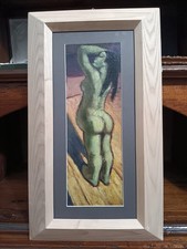 LORENZO ALESSANDRI - NUDO VERTICALE OLIO SU CARTONE TELATO  1956 Torino Piemonte