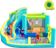 Castello Gonfiabile per Bambini Parco Acquatico Con Scivolo Trampolino Piscina P