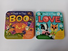 Lot Of 2 Peek A Flap Books Boo