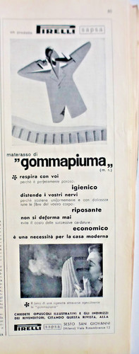 Pubblicità 1953 pirelli - pubblicità, 10/1953