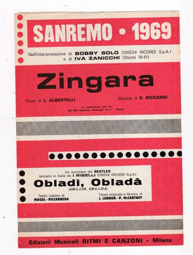 Spartito musicale sanremo 1969 - spartito,