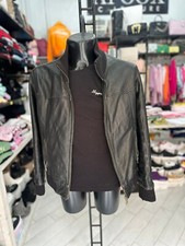 GENERICO giacca in vera pelle usato uomo man tg 52 nero LLV67