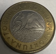 Gettone Moneta Dea Bendata Cornucopia Fortuna Quadrifoglio - RARO Token 25 mm