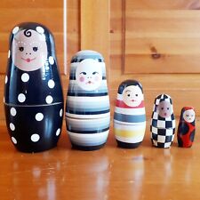 Matrioska Ikea Design by Maria Vinka Set Vintage Bambole Giapponesi in Legno '90