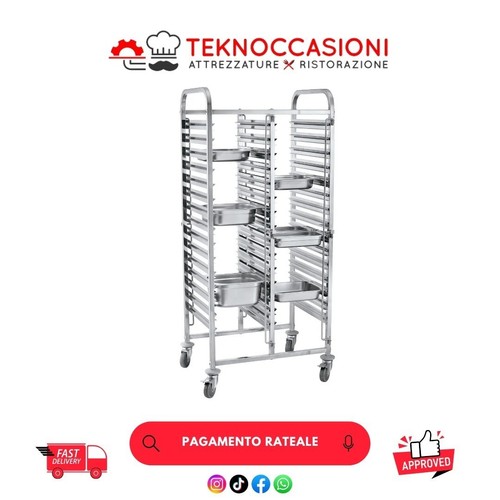 Carrello porta teglie doppio